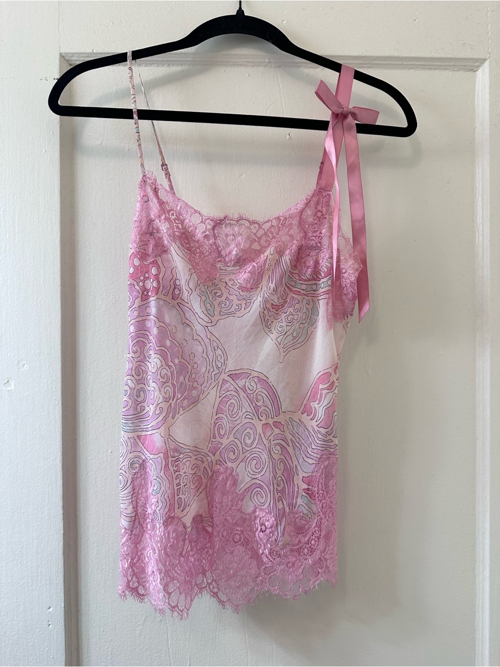 🎀Vintage VS ✨Delicate Lace Trim Pink Slip Tank
